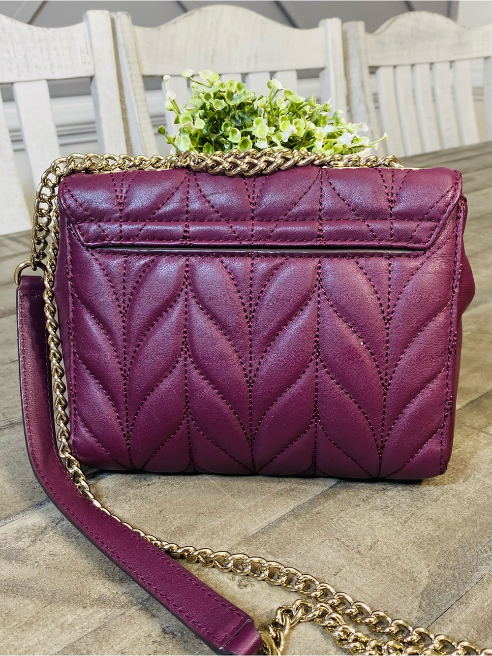 Kate Spade Briar Lane Mini Emelyn Quilted Crossbody Deep Plum Bag - Picture 3 of 7